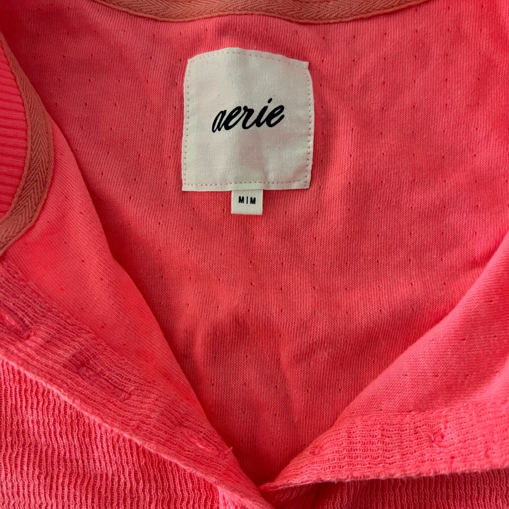 Aerie Pink Henley Button Long Sleeve Top - Picture 5 of 5